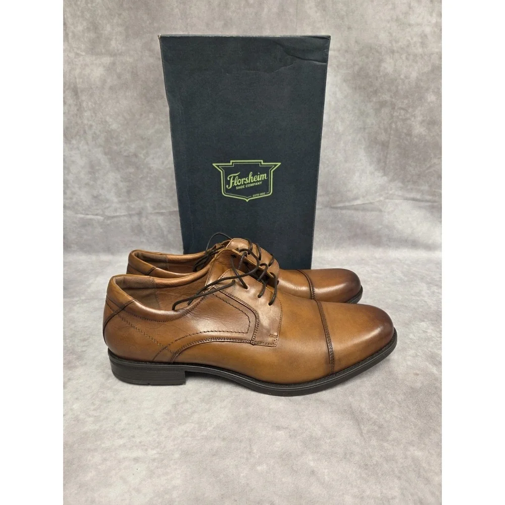 Florsheim M-15D Brn Comfortech Dress Shoes Finance Cap Ox NIB